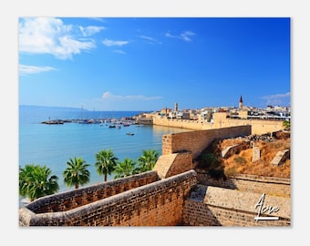Acre Israel Print Wall Art | Acre Home Decor | Acre Poster Print | Acre City Fortress Harbor | Acre Skyline Hangings Travel Photo Present