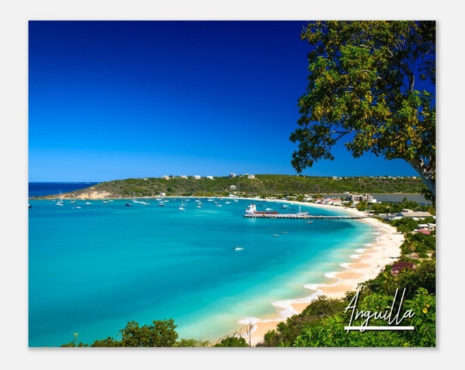 Anguilla Travel Poster Wall Art | Anguilla Skyline Home Decor | Anguilla Coast Digital Print |  Anguilla Caribbean | Anguilla Hangings Photo