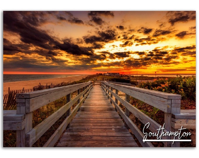 Southampton New York Poster Print Wall Art | Coast Beach Home Decor Gift Hangings | Southampton Digital Prints | Sunset Horizontal Photo