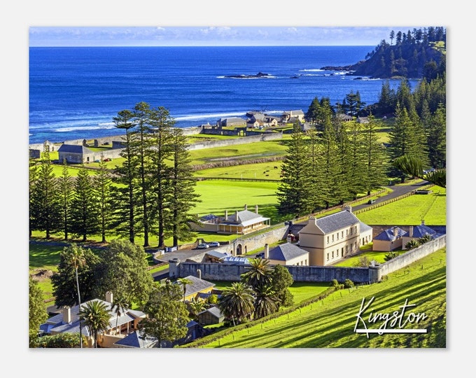 Kingston Norfolk Island Travel Poster Wall Art | Kingston Prison Buildings Home Decor | Kingston Skyline Print | Kingston Isle Coast Photo