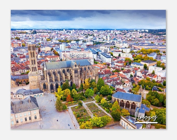 Limoges France Travel Poster Wall Art | Limoges Saint-Etienne Cathedral Home Decor Digital Print | Limoges Skyline | Limoges Hangings Photo
