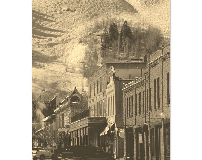 Vintage Aspen Colorado Travel Poster Print Wall Art | Retro Aspen Mountain Home Decor | Aspen Winter Print Vertical | Aspen Sepia Photo Gift