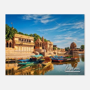Jaisalmer India Print Wall Art | Jaisalmer Home Decor | Jaisalmer Poster Print | Gadi Sagar Lake Boat | Jaisalmer Coast Travel Photo