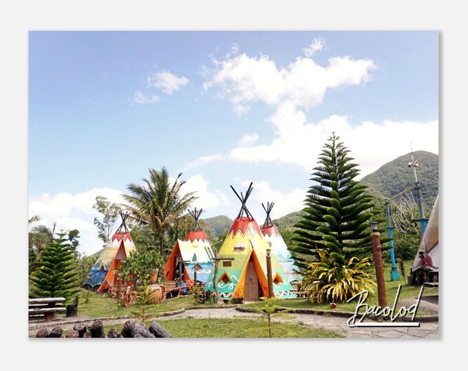 Bacolod Philippines Print Wall Art | Bacolod Home Decor | Bacolod Teepee Landscape Horizontal | Bacolod Trees Hangings Travel Photo Gift