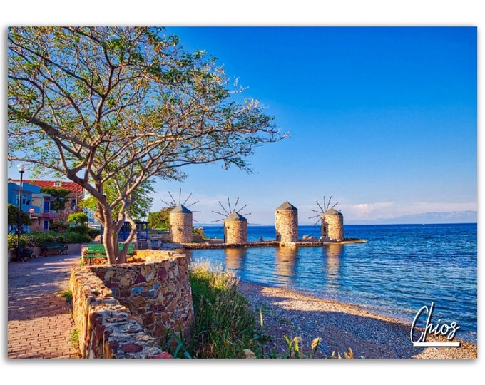 Chios Greece Poster Print Wall Art | Chios Beach Home Decor Gift Hanging | Chios Digital Prints Collectibles | Chios Horizontal Travel Photo