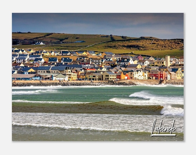 Lahinch Ireland Poster Wall Art | Lahinch Rocky Shoreline Coast Home Decor | Lahinch Landscape Print | Lahinch BeachTravel Photo Present