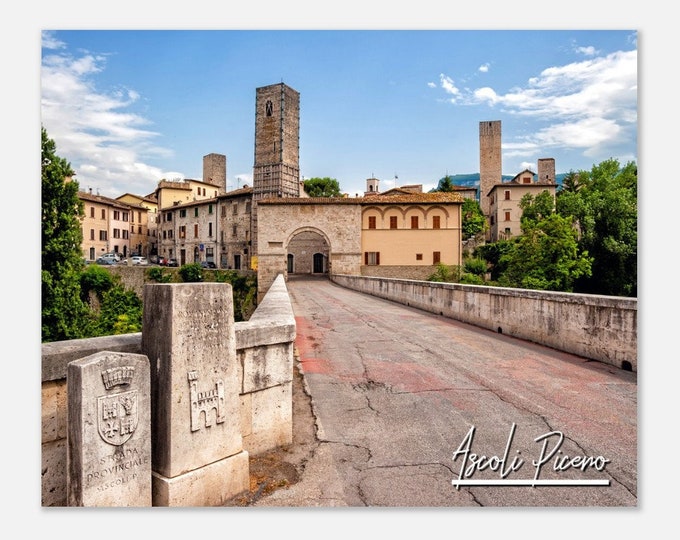 Ascoli Piceno Italy Travel Poster Wall Art | Ascoli Piceno Medieval Town  Home Decor | Ascoli Piceno Print Horizontal | Ascoli Piceno Photo