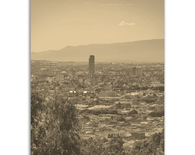 Vintage Puebla Mexico Poster Print | Retro Puebla Black White Sepia Photo Gift | Puebla Wall Art Home Decor | Vertical Puebla Travel Poster