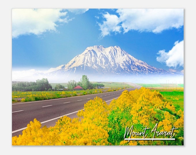 Mount Ararat Turkey Travel Poster Print Wall Art | Mount Ararat Home Decor | Mount Ararat Snow-Covered Print | Mount Ararat Colorful Photo