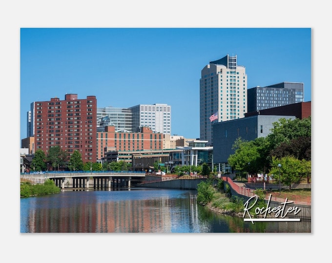 Rochester Minnesota Poster Print Wall Art | Rochester Cityscape Skyline Home Decor Gift MN USA Art Print | Rochester Horizontal Travel Photo
