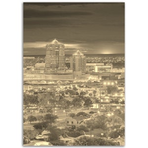 Albuquerque Poster Vintage New Mexico Print | Retro Albuquerque Sepia Photo Gift | Albuquerque Wall Art Home Decor | Vertical Travel City