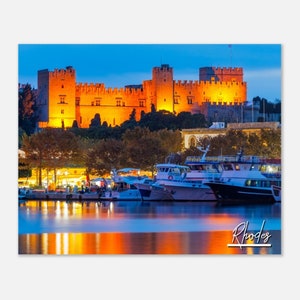 Rhodes Greece Travel Poster Wall Art | Rhodes Skyline Home Decor | Rhodes Coastal Print Horizontal | Rhodes Beach Hangings Photo Present