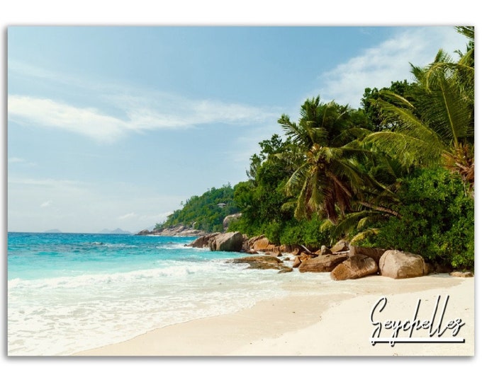 Seychelles Poster Print Wall Art | Beach Home Decor Tropical Gift Hangings | Seychelles Digital Print Collectibles | Horizontal Travel Photo