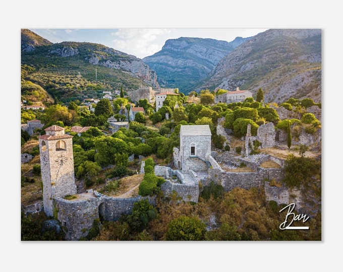 Bar Montenegro Poster Wall Art | Bar Old Fortress Home Decor | Bar Digital Print  Mountain Horizontal | Bar Landscape Hangings Travel Photo