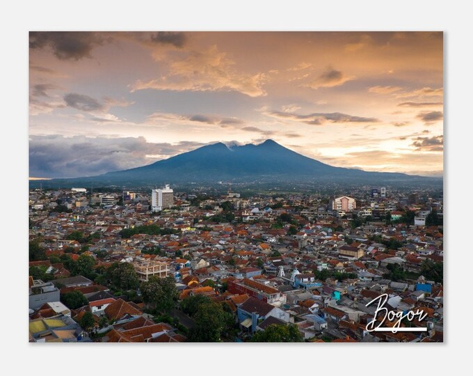 Bogor Indonesia Travel Poster Wall Art | Bogor Salak Mount Home Decor | Bogor City Skyline Digital Print | Bogor Horizontal Hangings Photo