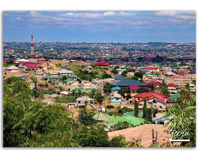 Accra Ghana Poster Print Wall Art | Africa City Home Decor Gift Hangings | Accra Digital Prints Collectibles | Accra Horizontal Travel Photo