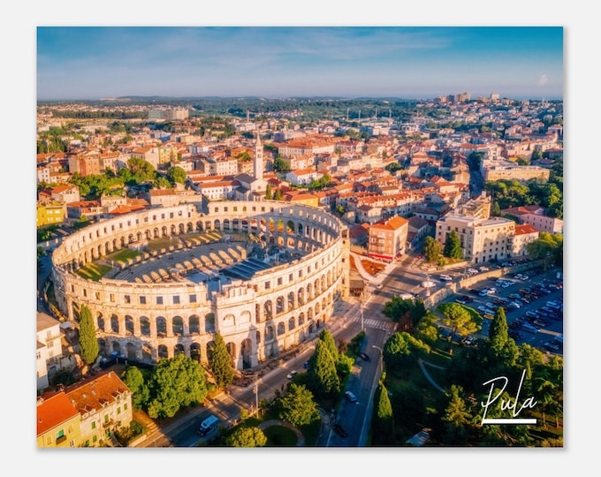 Pula Croatia Poster Wall Art | Pula Amphitheater Home Decor | Pula Digital Print | Pula Skyline Horizontal | Pula Hangings Travel Photo