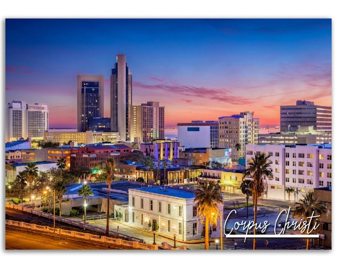 Corpus Christi Poster Print Texas Wall Art | Corpus Christi Sunset Photo Home Decoration | Corpus Christi Travel Gift Horizontal Photography