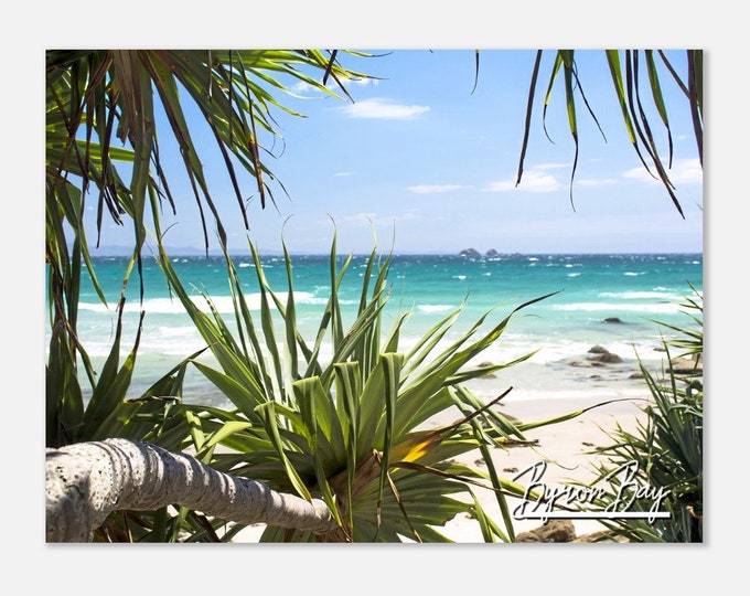 Byron Bay Australia Travel Poster Wall Art | Byron Bay Tropical Beach Home Decor Print | Byron Bay Palm Trees | Byron Bay Hangings Photo