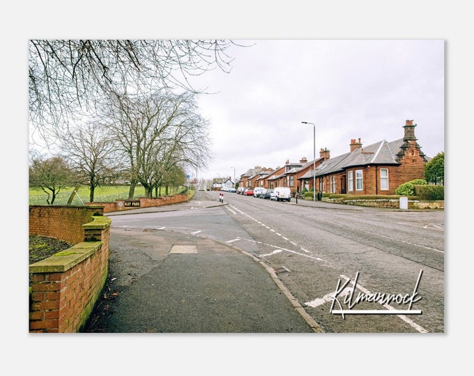 Kilmarnock Scotland Travel Poster Wall Art | Kilmarnock Home Decor | Kilmarnock Cityscape Print | Kilmarnock Strawberry Bank Road Photo Art