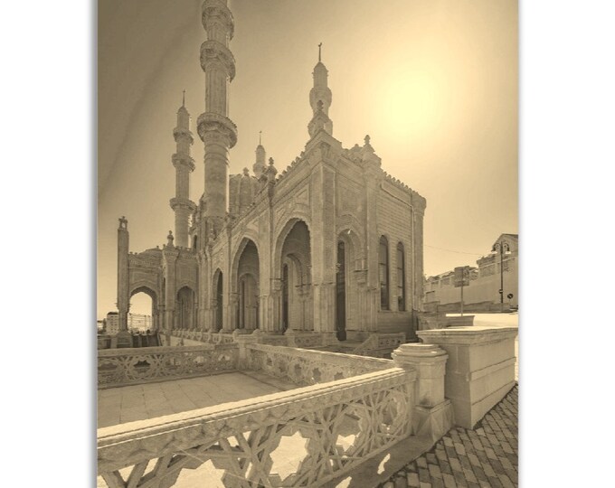 Baku Poster Azerbaijan Vintage Print | Retro Baku Sepia Photo Gift | Baku Azerbaijan Wall Art Home Decor Vertical Baku Travel City Souvenir