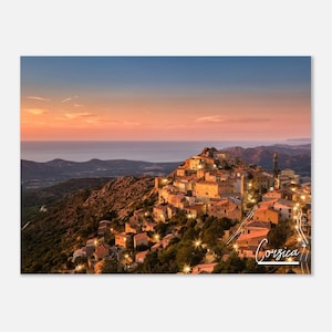 Corsica France Poster Wall Art | Corsica City Home Decor | Corsica Digital Print | Corsica Mountain Horizontal | Corsica Night Travel Photo