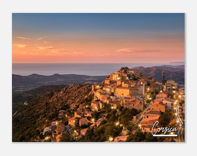 Corsica France Poster Wall Art | Corsica City Home Decor | Corsica Digital Print | Corsica Mountain Horizontal | Corsica Night Travel Photo