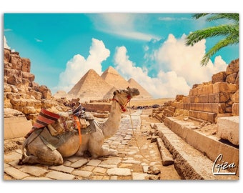 Giza Pyramids Poster: Egypt Travel Photography Wall Art