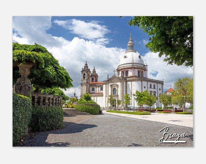 Braga Portugal Travel Poster Wall Art | Braga Home Decor | Braga Sameiro Cathedral Digital Print | Braga Horizontal | Braga Hangings Photo