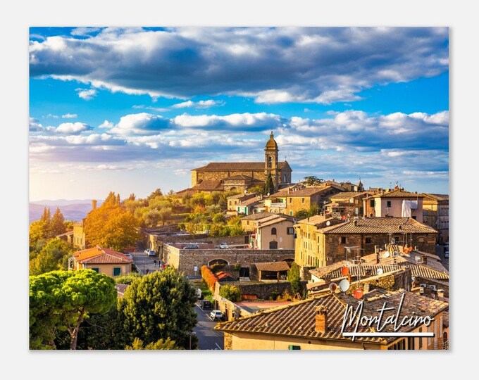 Montalcino Italy Poster Wall Art | Montalcino Home Decor | Montalcino Digital Print | Medieval Italian City Skyline Hanging Travel Photo
