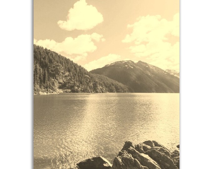 Whistler Poster Vintage Print | Retro Whistler Black and White Sepia Photo Gift | Whistler Wall Art Decor | Vertical Whistler Travel Photo