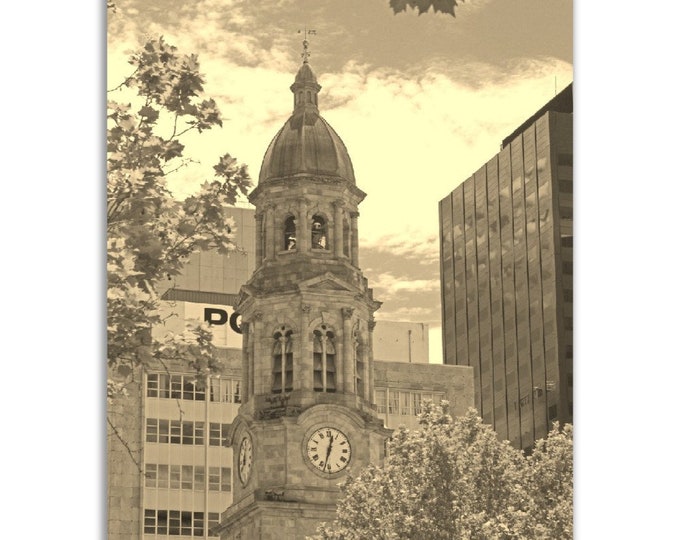 Vintage Adelaide Australia Poster Print | Retro Old Adelaide Sepia Photo Gift | Adelaide Wall Art Home Decor | Vertical Travel City Poster