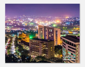 Kampala Uganda Skyline Poster Print: Travel Photography Wall Art