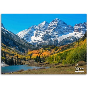 Aspen Colorado Poster Print Wall Art | Mountain Home Decor Gift Hangings | Aspen Digital Prints Collectibles | Aspen Horizontal Travel Photo