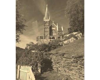 Vintage Harpers Ferry Travel Poster: West Virginia Wall Art