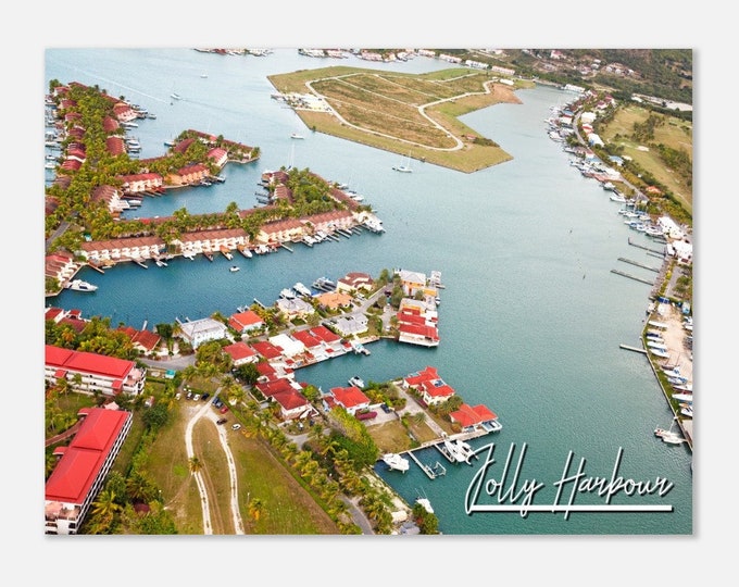 Jolly Harbour Antigua Poster Wall Art | Jolly Harbour Skyline Home Decor Digital Print | Jolly Harbour Caribbean Coastal Hangings Photo Gift