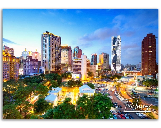 Taichung Poster Print Taiwan Wall Art | Taichung Cityscape Photo China Home Decor | Taichung Travel Gift | Taichung Horizontal Photography