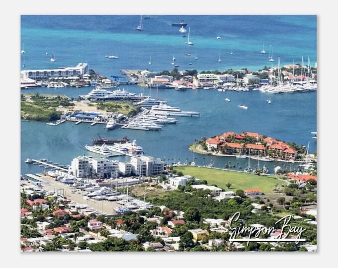Simpson Bay Sint Maarten Poster Wall Art | Simpson Bay Home Decor Caribbean Island Digital Print | Simpson Bay Yachts | Simpson Bay Photo