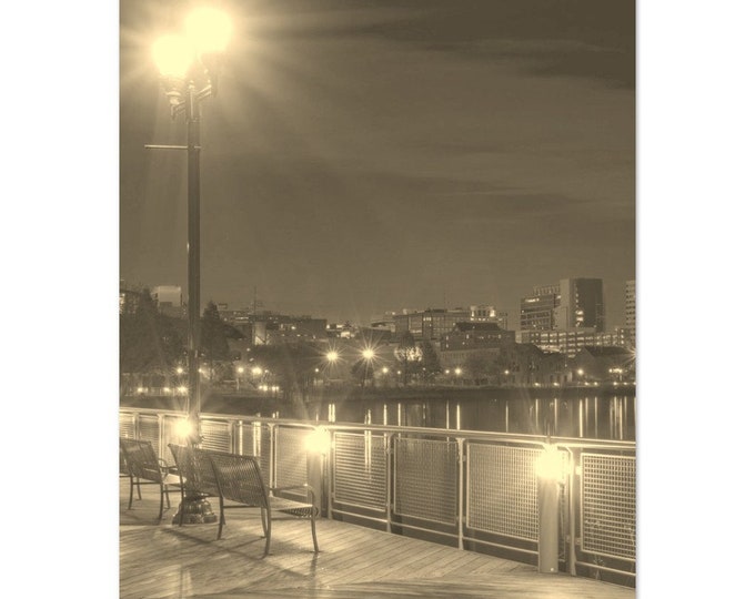 Vintage Wilmington Delaware USA Poster | Retro Wilmington Black White Sepia Print | Wilmington Vertical Wall Art Home Decor Travel Photo