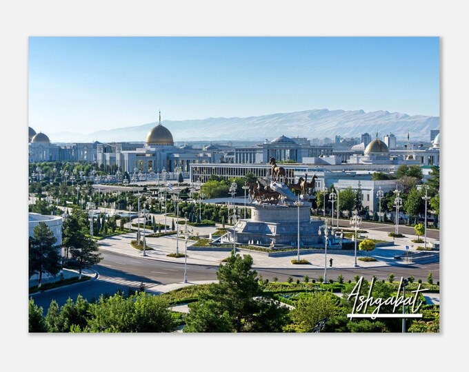 Ashgabat Turkmenistan Travel Poster Wall Art | Ashgabat Home Decor | Ashgabat Cityscape Print | Ashgabat Town | Ashgabat Hangings Photo