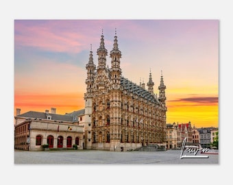 Leuven Town Hall Poster: Belgium Travel Photography Wall Art