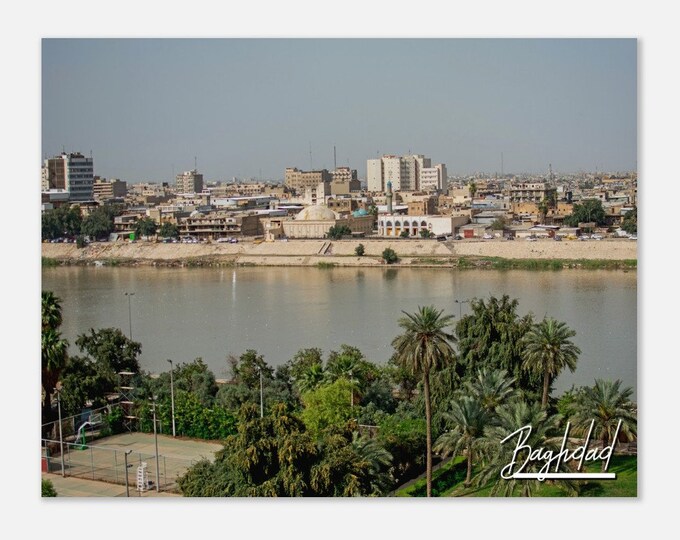 Baghdad Iraq Travel Poster Wall Art | Baghdad Coast Home Decor | Baghdad Tigris River Print | Baghdad Cityscape | Baghdad Hangings Photo