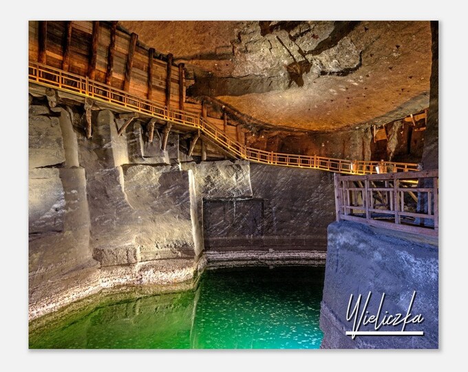Wieliczka Poland Travel Poster Wall Art | Wieliczka Salt Mine Home Decor Digital Print | Wieliczka Horizontal | Wieliczka Lake Hanging Photo