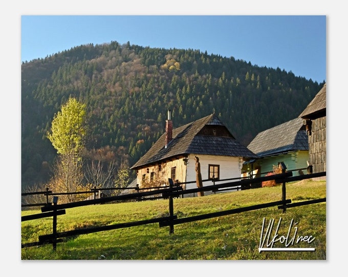 Vlkolínec Slovakia Poster Print Wall Art | Vlkolínec Village Home Decor | Vlkolínec Print Collectible Mountain Hangings Travel Photo Present