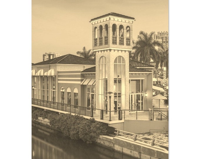 Vintage Naples Florida Travel Poster Print Wall Art | Retro Naples Street Home Decor | Naples Coast Print Vertical | Naples Sepia Photo Gift