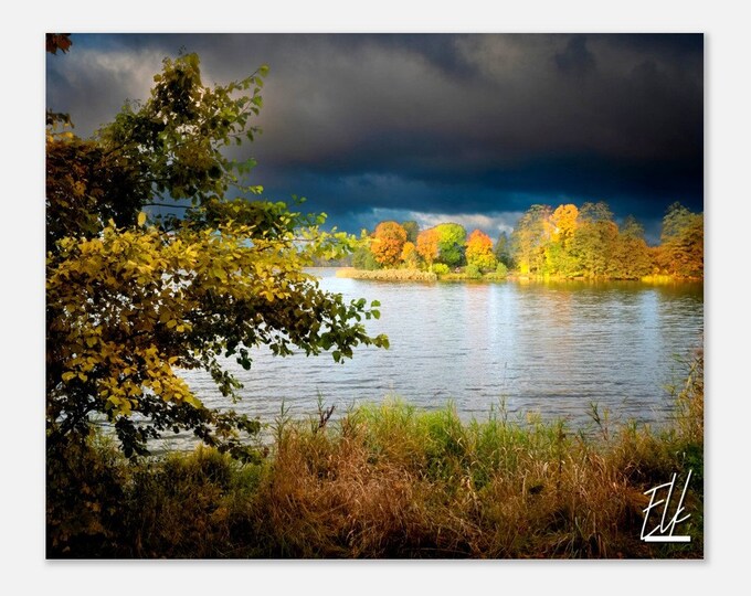 Elk Lake Poland Poster Print Wall Art | Elk Home Decor | Elk Autumn Digital Print | Elk Lake Horizontal | Elk Hangings Travel Photo Present