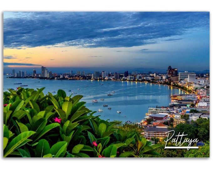 Pattaya Poster Print Thailand Wall Art | Pattaya Photo Tropical Thai Home Decoration | Pattaya Travel Gift | Pattaya Horizontal Photography