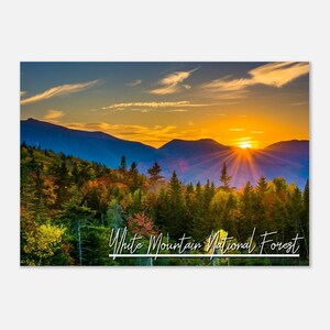 White Mountain National Forest Poster Print Wall Art | New Hampshire Home Decor Gift | Mountain Prints Collectibles Horizontal Travel Photo
