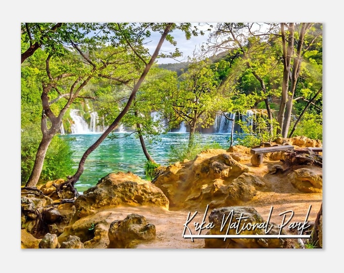 Krka National Park Skradinski Buk Croatia Travel Poster Wall Art | Krka Waterfalls Home Decor Print | Krka River National Park Photo Gift