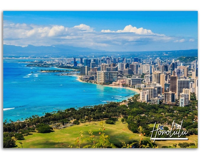 Honolulu Poster Print Wall Art | Honolulu Home Decor | Honolulu Digital Print | Honolulu Horizontal | Honolulu Hangings Travel Photo